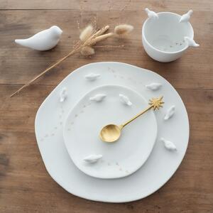 Räder Fehér porcelán tányér 3D elemekkel MADARAK, közepes