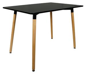 Fekete étkezőasztal BERGEN 120x80 cm