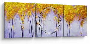 Sárga fák képe (órával) (90x30 cm)