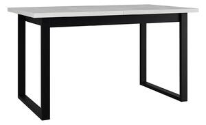 Asztal Victorville 353, Fehér, Fekete, 79x80x140cm, Hosszabbíthatóság, Laminált forgácslap, Fém