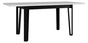Asztal Victorville 354, Fekete, Fehér, 79x80x140cm, Hosszabbíthatóság, Laminált forgácslap, Fém