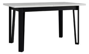 Asztal Victorville 354, Fehér, Fekete, 79x80x140cm, Hosszabbíthatóság, Laminált forgácslap, Fém
