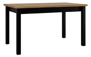 Asztal Victorville 359, Fekete, Grandson tölgy, 76x80x140cm, Hosszabbíthatóság, Laminált forgácslap, Váz anyaga