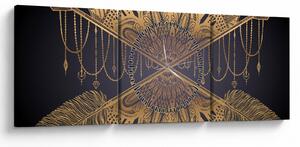 Kép - Arany mandala nyilakkal (órával) (90x30 cm)