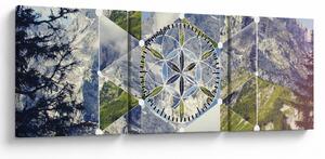Kép - Geometriai ábra (órával) (90x30 cm)