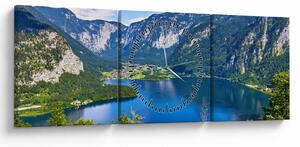 Kép - Hallstatt tó, Hallstatt, Austria (órával) (90x30 cm)