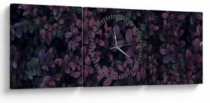 Sötétvörös levelek képe (órával) (90x30 cm)