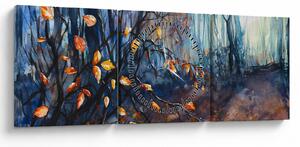 Kép - Az őszi nap sugarai (órával) (90x30 cm)