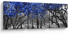 Kép - Kék fák, Central Park, New York (órával) (90x30 cm)