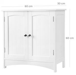 Fürdőszoba alsó szekrény / mosdószekrény - Vasagle - 60 cm (fehér)