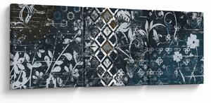Kép virágos dekorációval (órával) (90x30 cm)