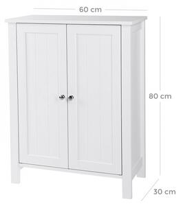 Komód / fürdőszobai tároló szekrény - Vasagle Loft - 60 x 80 cm (fehér)