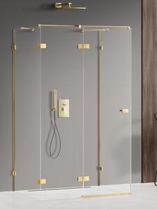 New Trendy Avexa Gold Shine zuhanykabin 120x90 cm négyszögletes arany fényes/átlátszó üveg EXK-2120