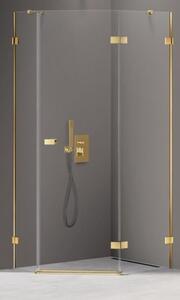 New Trendy Avexa Gold Shine zuhanykabin 100x80 cm négyszögletes arany fényes/átlátszó üveg EXK-3850