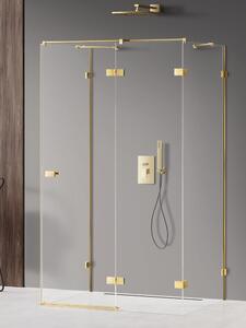 New Trendy Avexa Gold Shine zuhanykabin 120x80 cm négyszögletes arany fényes/átlátszó üveg EXK-2149