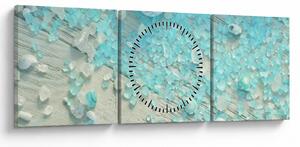 Kép - Tengerparti hangulat türkiz árnyalatokban (órával) (90x30 cm)