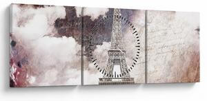 Kép - Eiffel-torony, Párizs, Franciaország (órával) (90x30 cm)