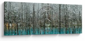 Kép - Türkiz tó, Biei, Japán (órával) (90x30 cm)