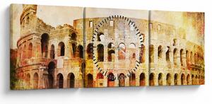 Kép - Digitális festészet, Colosseum, Róma, Olaszország (órával) (90x30 cm)