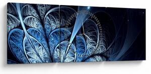Egy sötétkék virág képe (órával) (90x30 cm)