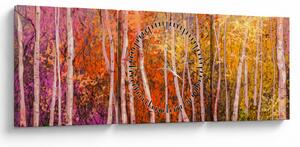 Egy kép egy színes erdőről (órával) (90x30 cm)