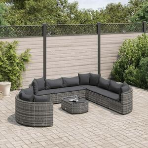 VidaXL Polyrattan Kerti Ülőgarnitúra - 10 részes - Szürke
