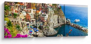 Kép - Manarola olasz falu (órával) (90x30 cm)