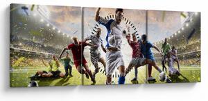 Kép - futball (órával) (90x30 cm)