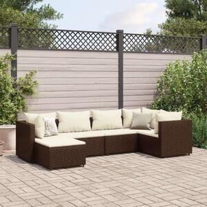 Polyrattan Kerti Ülőgarnitúra - 6 részes - Barna
