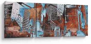 Kép - felhőkarcolók (órával) (90x30 cm)