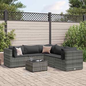 VidaXL Polyrattan Kerti Ülőgarnitúra - 6 részes - Szürke