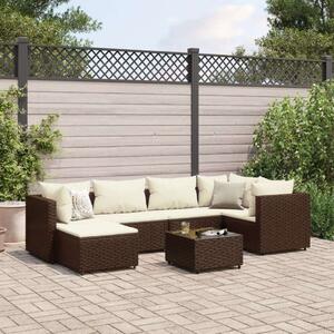 VidaXL Polyrattan Kerti Ülőgarnitúra - 7 részes - Barna