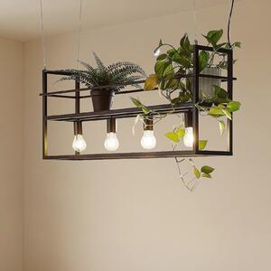 Függőlámpa Lindby, Grisela, dimmable, Fekete, Nappali, Fém, Modern