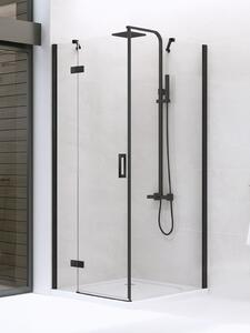 New Trendy New Renoma Black zuhanykabin 80x80 cm négyzet fekete félmatt/átlátszó üveg D-0201A/D-0110B