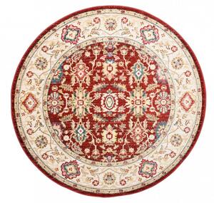 Kerek vintage szőnyeg piros bézs Šírka: 170 cm
