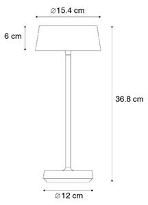 Kültéri asztali lámpa fehér, LED-del, érintésszabályzóval IP44 - Sammi