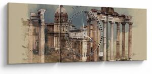 Kép - Forum Romanum, Róma, Olaszország (órával) (90x30 cm)