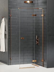 New Trendy Avexa Copper Brushed zuhanykabin 120x80 cm négyszögletes réz csiszolt/átlátszó üveg EXK-3580