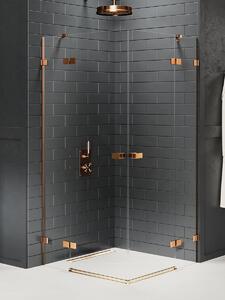 New Trendy Avexa Copper Brushed zuhanykabin 80x80 cm négyzet réz csiszolt/átlátszó üveg EXK-3665