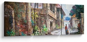 Fülöp-szigeteki falu képe, Ázsia (órával) (90x30 cm)