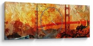 Kép - Golden Gate, San Francisco, Kalifornia (órával) (90x30 cm)