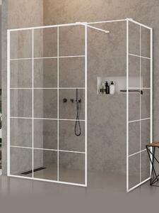 New Trendy New Modus White walk-in zuhanykabin 120x90 cm négyszögletes fehér matt/üveg mintával EXK-2301