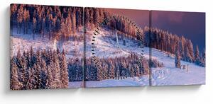 Egy kép egy téli tájról (órával) (90x30 cm)