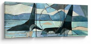 Kép - Orcas (órával) (90x30 cm)