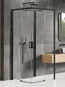 New Trendy Prime Black zuhanykabin 100x80 cm négyszögletes fekete félmatt/átlátszó üveg K-1001