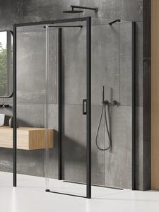 New Trendy Prime Black zuhanykabin 110x100 cm négyszögletes fekete félmatt/átlátszó üveg K-0915