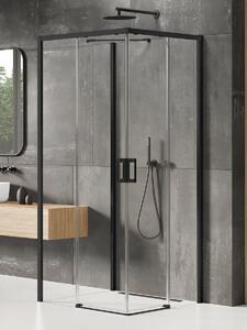 New Trendy Prime Black zuhanykabin 80x70 cm négyszögletes fekete félmatt/átlátszó üveg K-1525