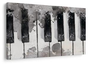 Kép zenei billentyűk fekete-fehér tónusban