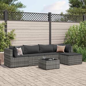 Polyrattan Kerti Ülőgarnitúra - 6 részes - Szürke