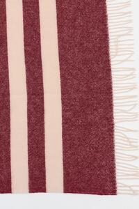 Stripe luxus gyapjú pléd, bordó borszín 140x200 cm